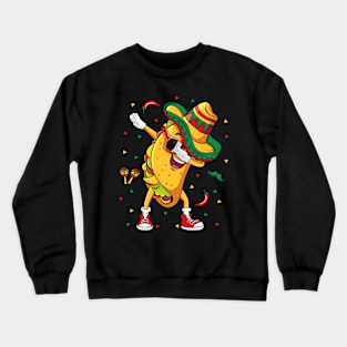 Dabbing Taco Cinco de Mayo Men Boys Mexican Food Dab Crewneck Sweatshirt